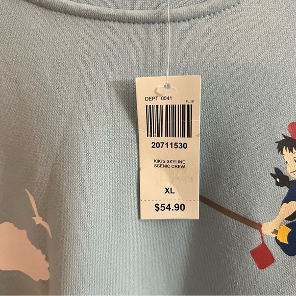 Studio Ghibli/Kiki’s Delivery Service Skyline Scenic Crew Long-Sleeve (NWT) - Picture 7 of 9